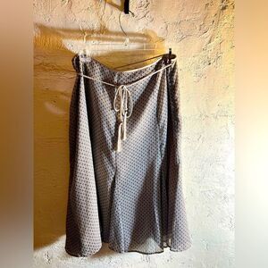 Skirt Plus Sz by Nicole Miller, Elegant, Flowy Beige &Navy Patterned, lined